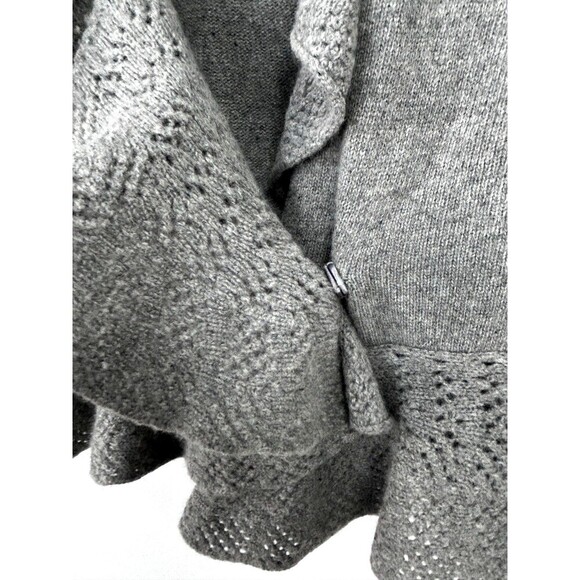 FWM Fennwright Manson Gray Wool Sweater Cardigan Peplum Wrap Womens Sz M 1101R4 - Picture 9 of 12